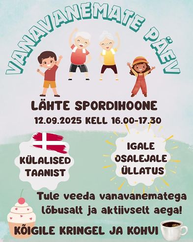 Vanavanemate pev 12.septembril 16:00 Lhte spordihoones!